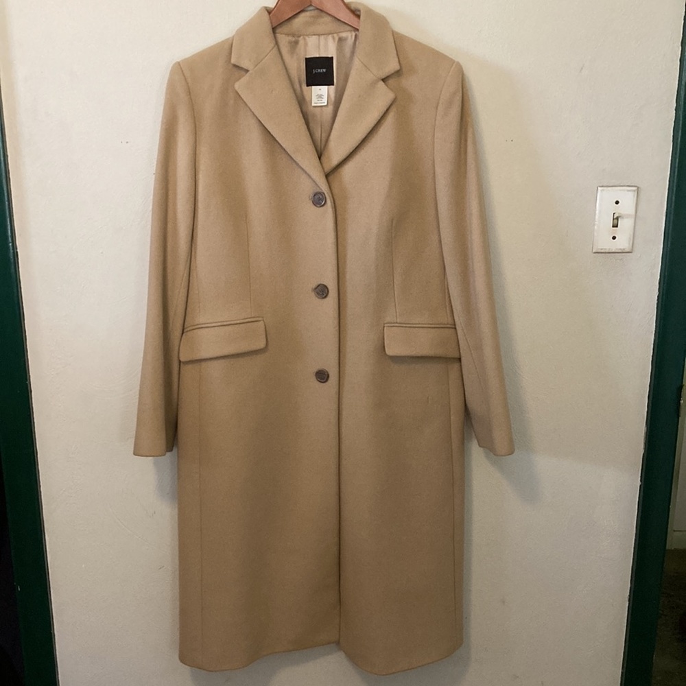 J. Crew Wool / Cashmere Blend Long coat - Size 14 Camel